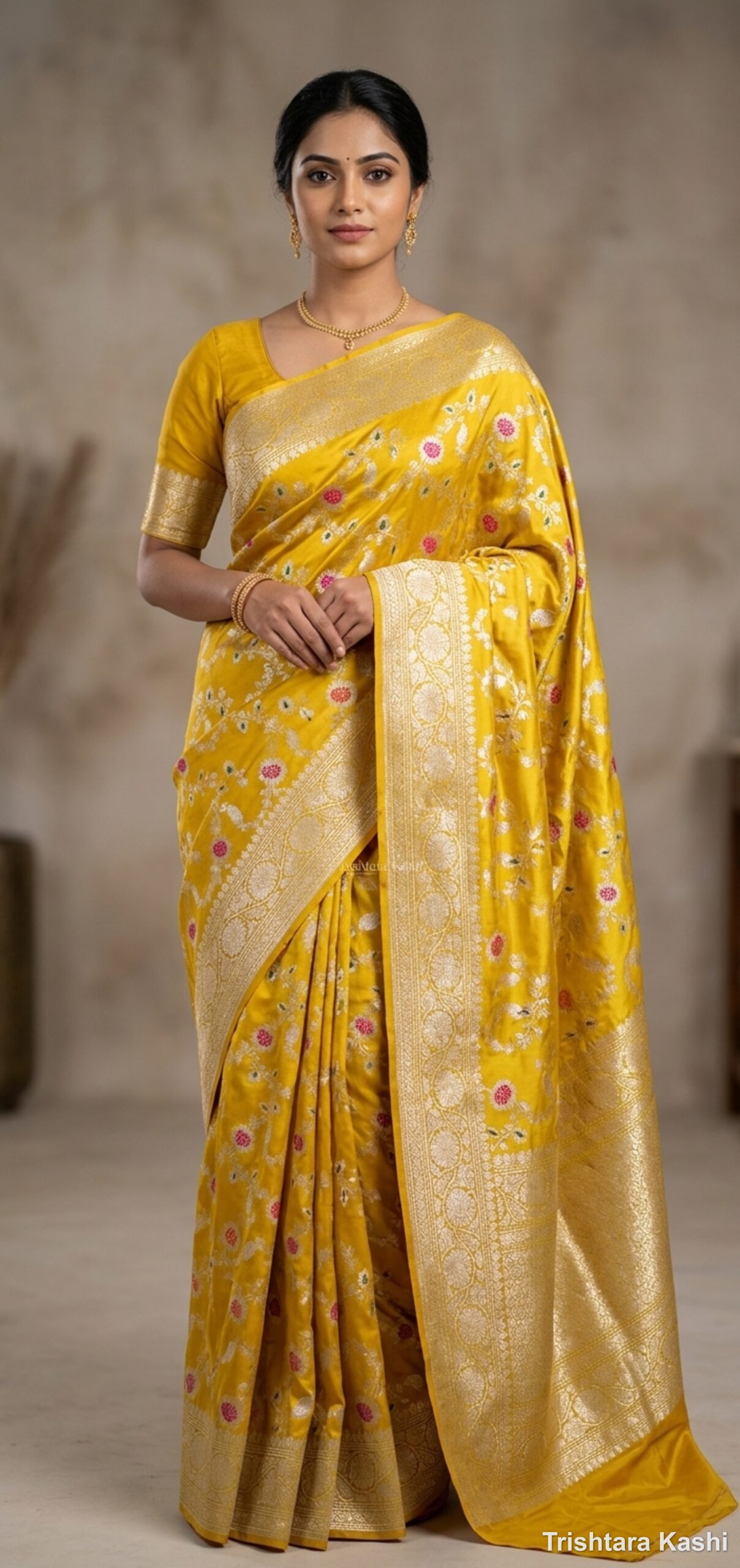 Pure Katan Silk Suvarnarekha Jangla Meenakari Banarasi Saree – Handwoven Heritage Luxury