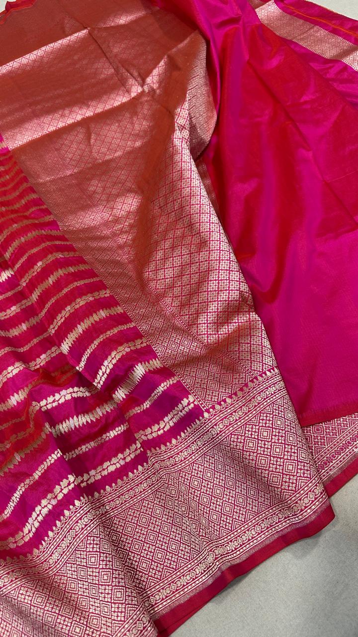 Pure Katan Silk All Over Saree – Timeless Banarasi Elegance with Rich Woven Detailing