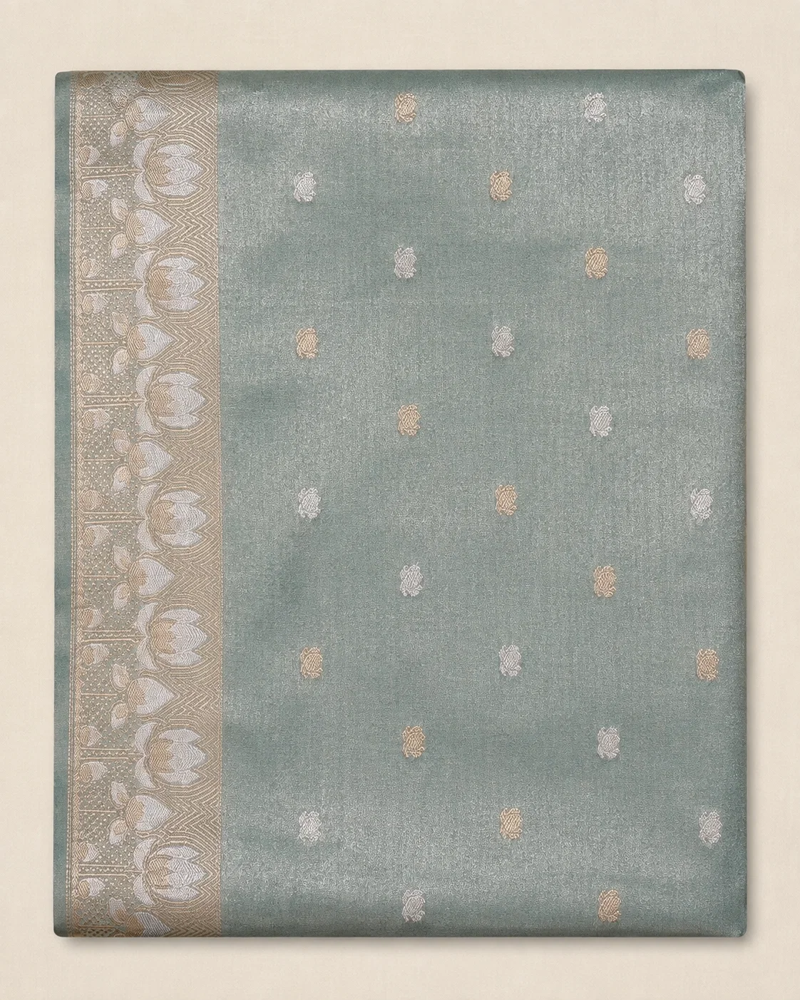 Original matching blouse fabric for Seafoam Green Tissue Silk Banarasi Saree